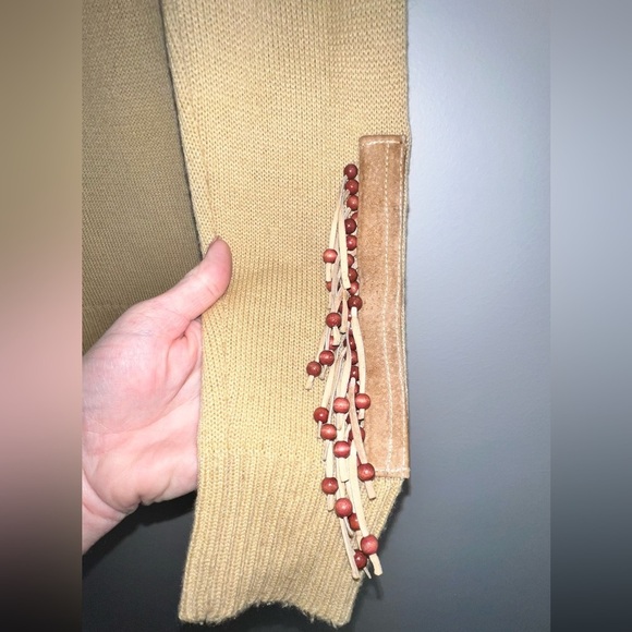 Vintage Miller Suede Fringe Beaded Sweater Sz.L - Picture 5 of 6